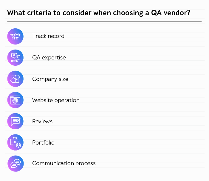 How choose a QA vendor