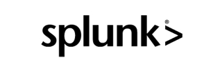 splunk> software platform logo in black lowercase lettering