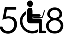 Section 508 accessibility compliance icon with wheelchair symbol forming the zero