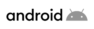 android logo with gray Android robot head icon