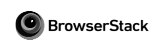 BrowserStack logo with circular black icon and BrowserStack text