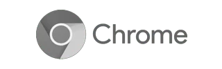 Google Chrome browser logo with the text Chrome
