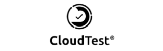 CloudTest logo with check mark inside black circular cloud icon