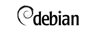 Debian logo with stylized spiral icon and the text debian
