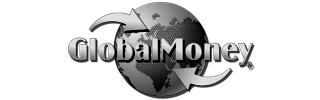 GlobalMoney logo with a globe and surrounding arrows