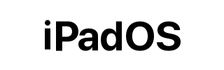 iPadOS wordmark displayed in bold black text on a transparent background