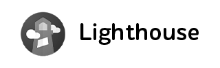 Lighthouse logo with gray lighthouse icon and the text Lighthouse
