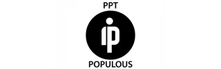 PPT POPOULOUS logo with white person icon inside black circle