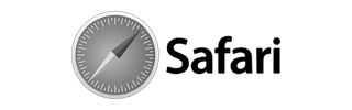 Safari browser logo with compass icon and Safari text