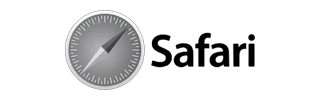 Safari browser logo with compass icon and Safari text