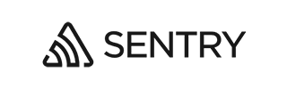 SENTRY logo with abstract triangular line icon and SENTRY text