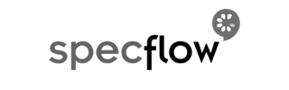 specflow logo in gray and black with small flower-like icon