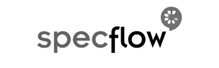 specflow logo in gray and black with small flower-like icon