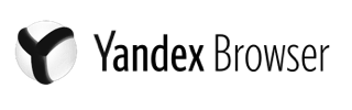 Yandex Browser logo with black and silver circular emblem