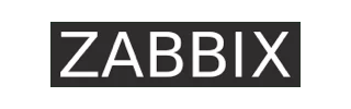 ZABBIX logo in white text on a dark rectangular background