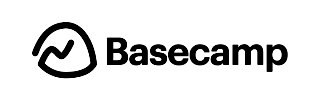 Basecamp logo with stylized mountain icon and text Basecamp