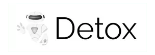 Detox logo with abstract triangular icon and the word Detox