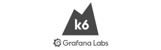 k6 Grafana Labs logo with stylized mountain graphic