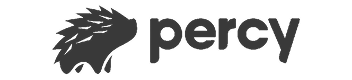 Percy logo with stylized hedgehog icon and text percy