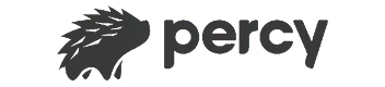 Percy logo with stylized hedgehog icon and text percy