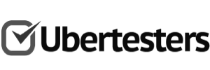 Ubertesters logo with checkmark icon