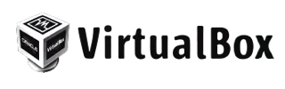 VirtualBox logo with black text and cube icon