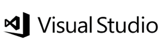 Visual Studio logo with stylized ribbon icon and text Visual Studio
