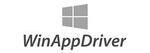 WinAppDriver logo with gray window icon and italic WinAppDriver text