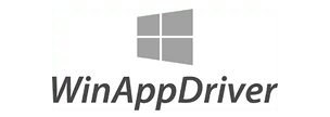 WinAppDriver logo with gray window icon and italic WinAppDriver text