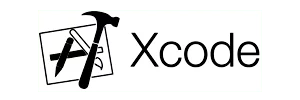 Xcode logo with hammer and blueprint icon beside the text Xcode