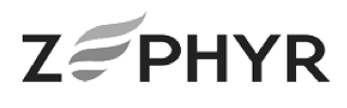 ZEPHYR logo with stylized wing-like design forming the letter E