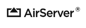 AirServer logo with stylized black icon and registered trademark symbol