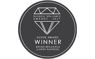 BUSINESS BRILLIANCE AWARDS 2021 SILVER AWARD WINNER BRAND BRILLIANCE (LARGE BUSINESS)