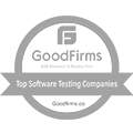 GoodFirms Top Software Testing Companies badge with GoodFirms.co logo
