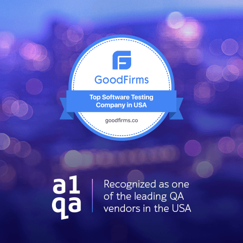 GoodFirms Top Software Testing Company in USA award recognizing a1qa among leading QA vendors