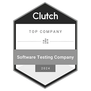 Clutch Top Company Software Testing Company 2024 award badge
