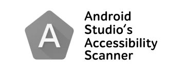 Android Studio’s Accessibility Scanner logo with stylized A icon