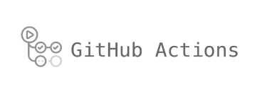 GitHub Actions logo with connected workflow nodes icon and text GitHub Actions