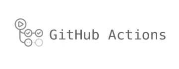 GitHub Actions logo with connected workflow nodes icon and text GitHub Actions