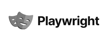 Playwright logo with gray theater masks and black wordmark