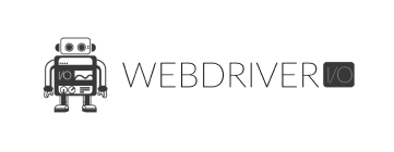 WEBDRIVERIO logo with a robot icon for test automation toolkit