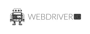 WEBDRIVERIO logo with a robot icon for test automation toolkit