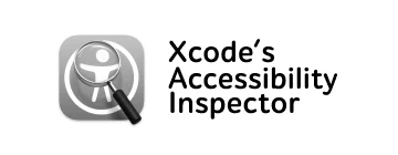 Xcode’s Accessibility Inspector icon with magnifying glass and stylized person