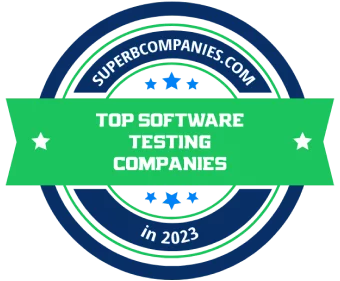 SUPERBCOMPANIES.COM TOP SOFTWARE TESTING COMPANIES in 2023 award badge