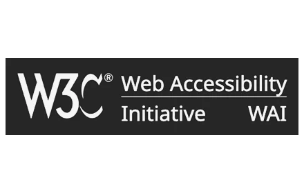 W3C Web Accessibility Initiative WAI logo on dark rectangular background