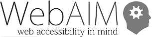WebAIM logo with tagline web accessibility in mind and stylized profile icon