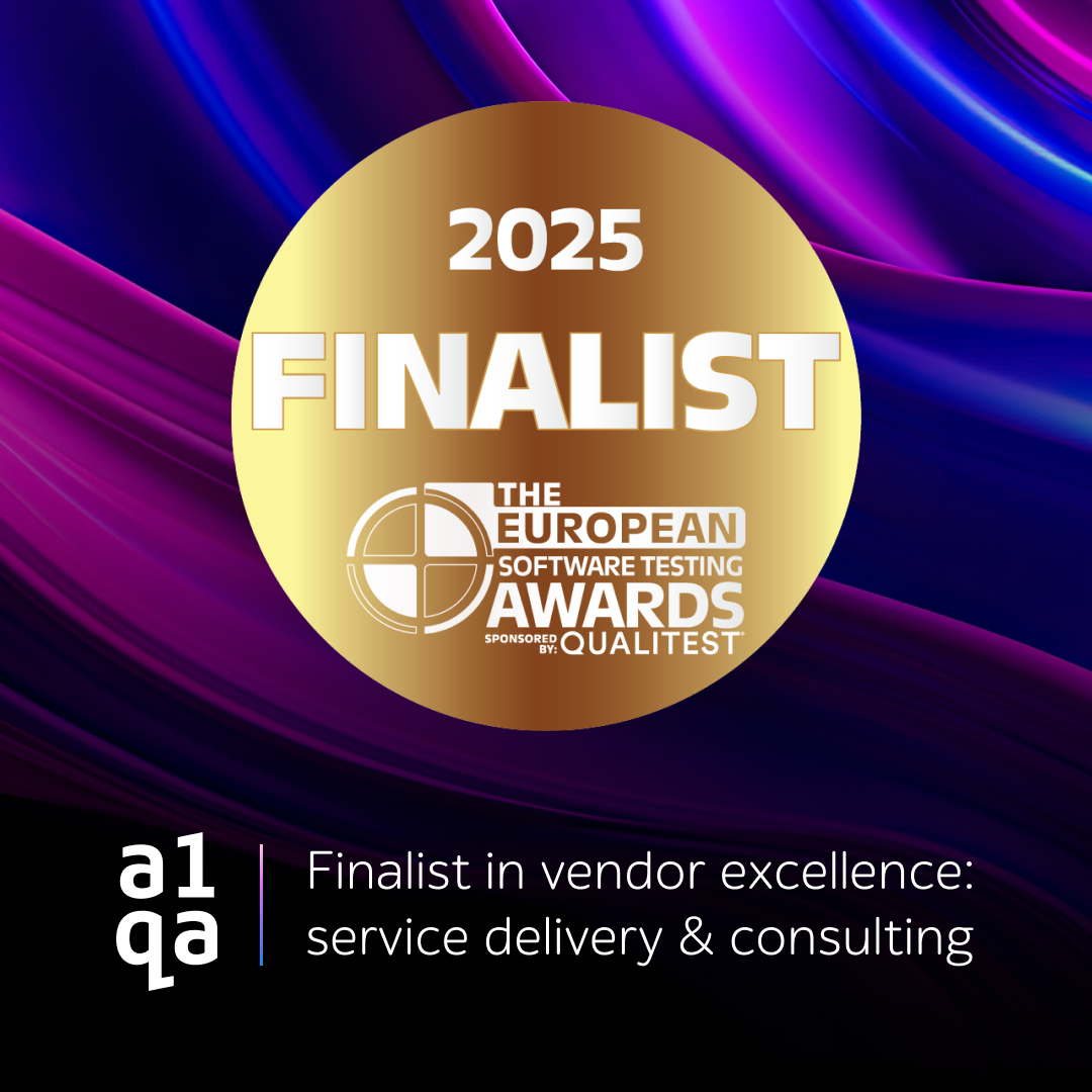 a1qa 2025 FINALIST THE EUROPEAN SOFTWARE TESTING AWARDS, vendor excellence: service delivery & consulting