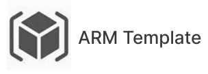 ARM Template logo with gray cube icon and bracket-shaped outline