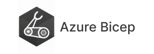 Azure Bicep logo with wrench over linked nodes icon