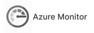 Azure Monitor logo with gray speedometer icon and text Azure Monitor